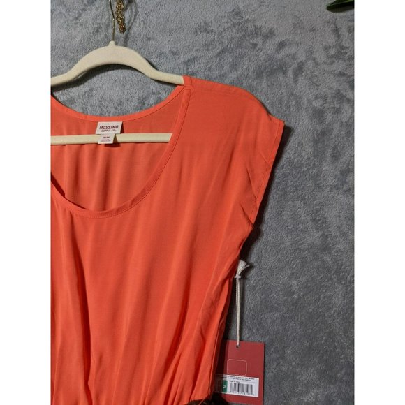 MOSSIMO SUPPLY 100% Rayon Women Peach Mini Dress Belted Casual MEDIUM(8-10) - Picture 9 of 10
